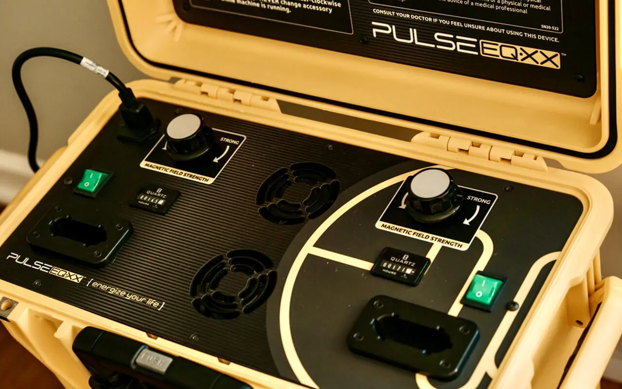 Adjusting PEMF Intensity For Animals A close up photo of a Pulse PEMF machine